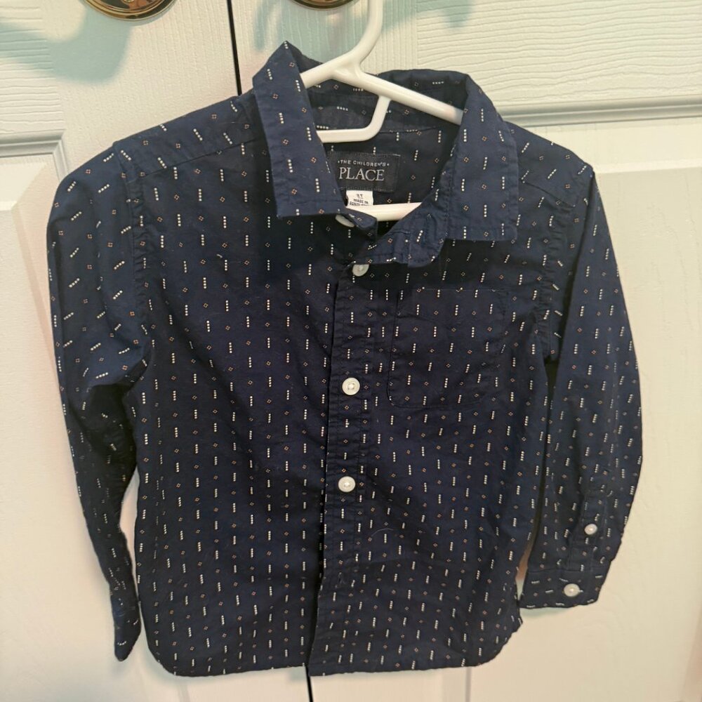 Children's Place navy button down 100% cotton 3T